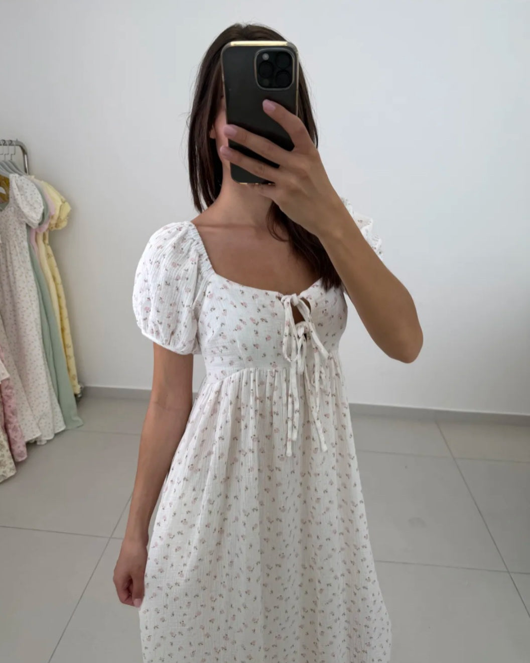 Musselin Maxikleid Blumi Rosa