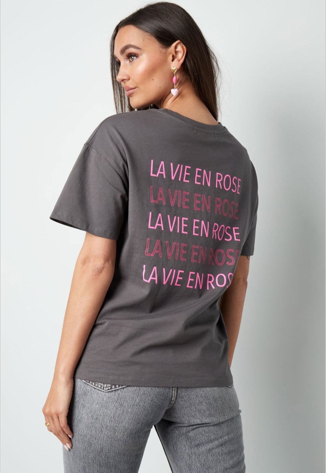 T-Shirt la vie en rose - dark grey