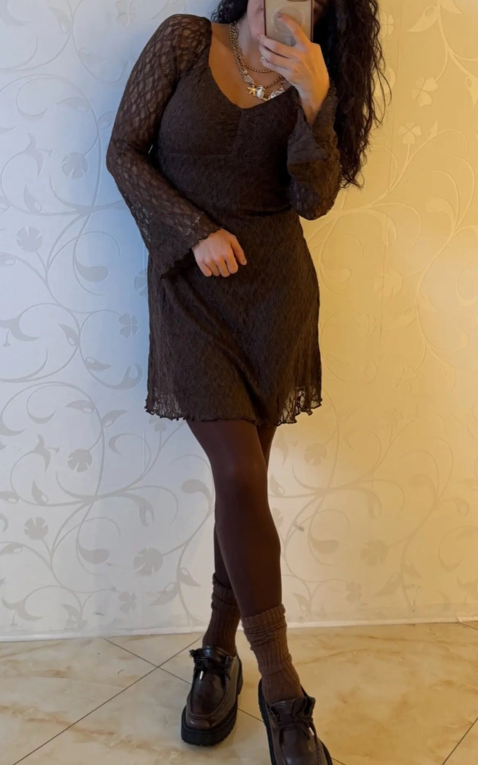 Kleid Lace Dress Chocolate