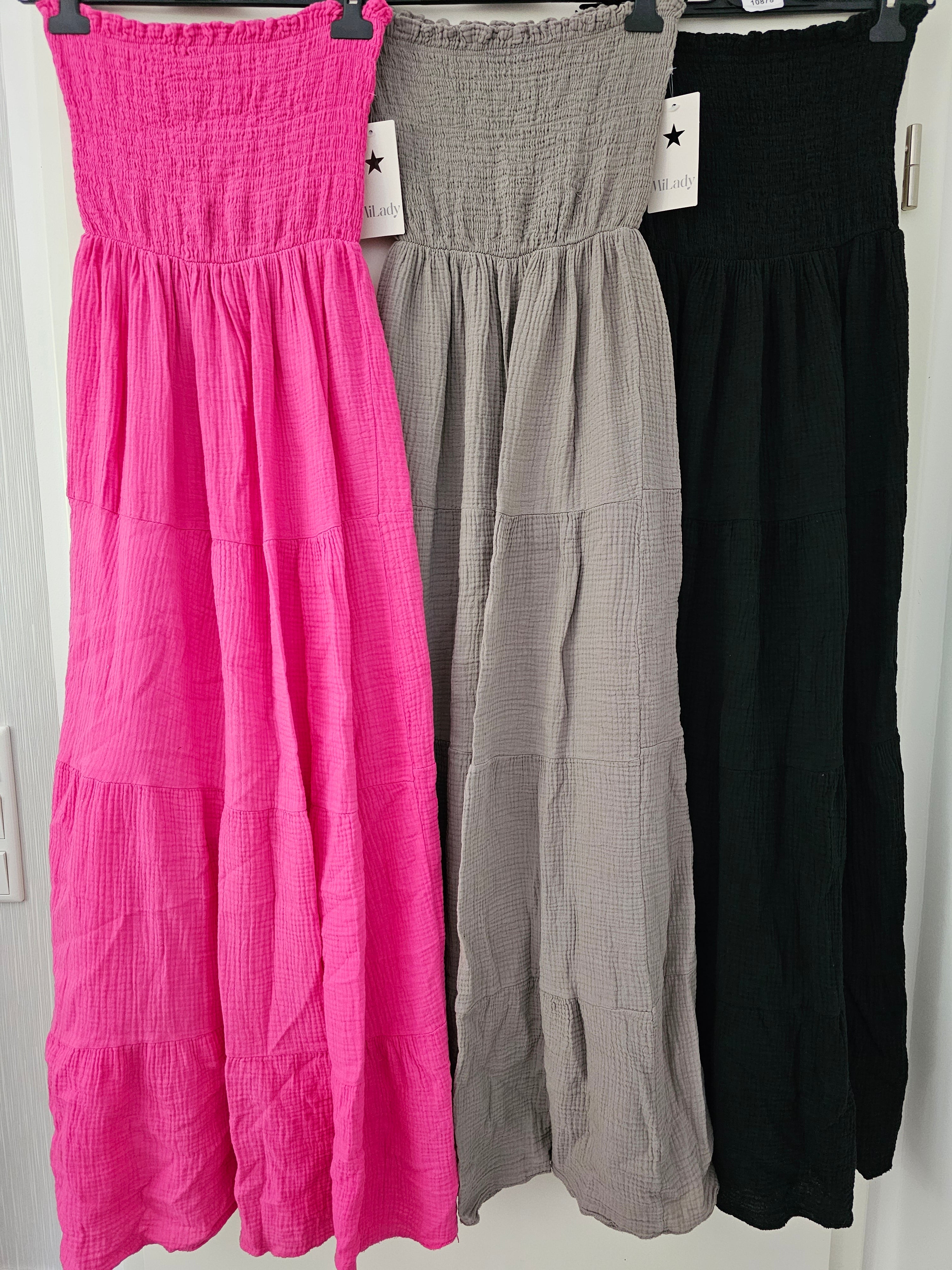 Musselin Bandeaukleid