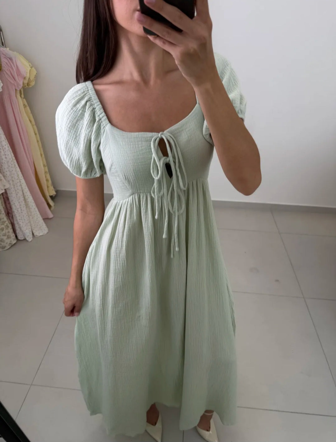 Musselin Maxikleid Felina (mint)