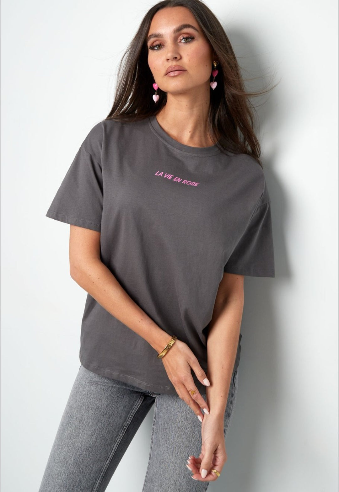 T-Shirt la vie en rose - dark grey